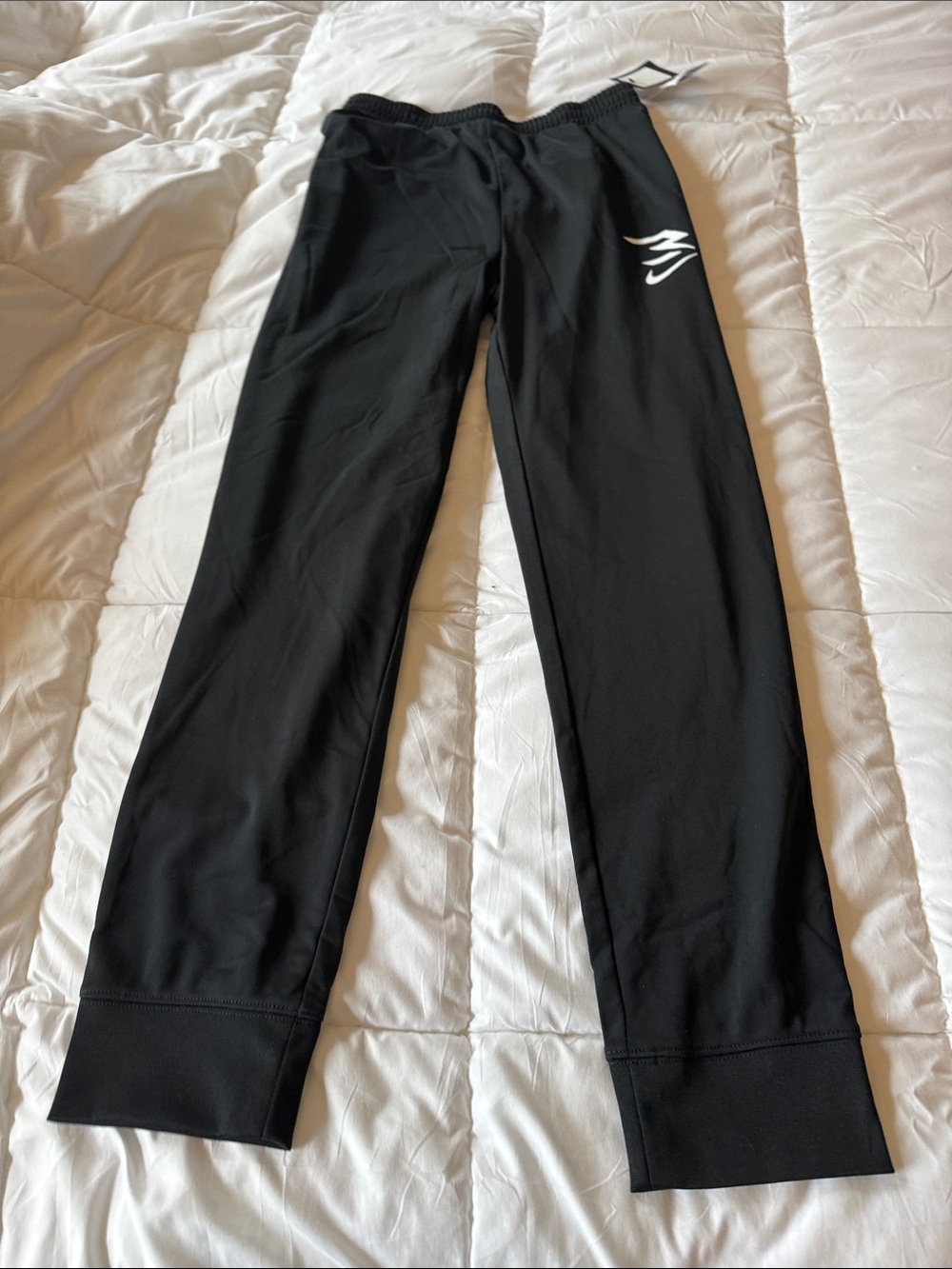 BlackKids Athletic Pants with White Nike Logo